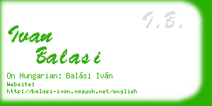 ivan balasi business card